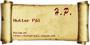 Hutter Pál névjegykártya